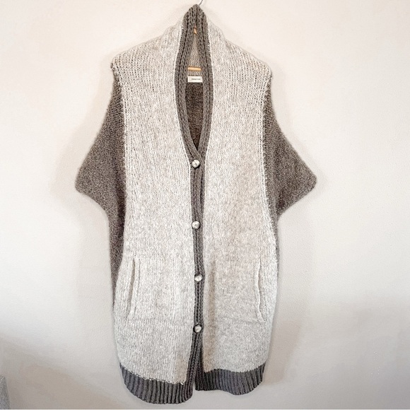 Anthropologie Sleeping on Snow, Wool Blend, Two-Tone Slouchy Sweater Vest - Picture 2 of 15